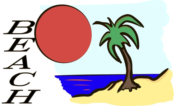 태양 및 해변 — 스톡 벡터