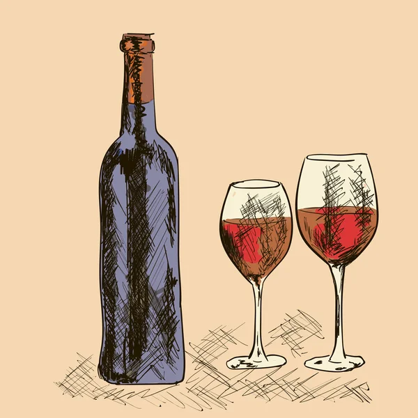 Um vinho muito bom na mesa —  Vetores de Stock