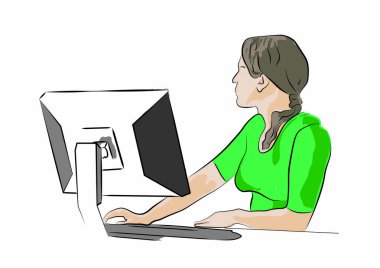  Doktor bilgisayar üzerinde çalışıyor.