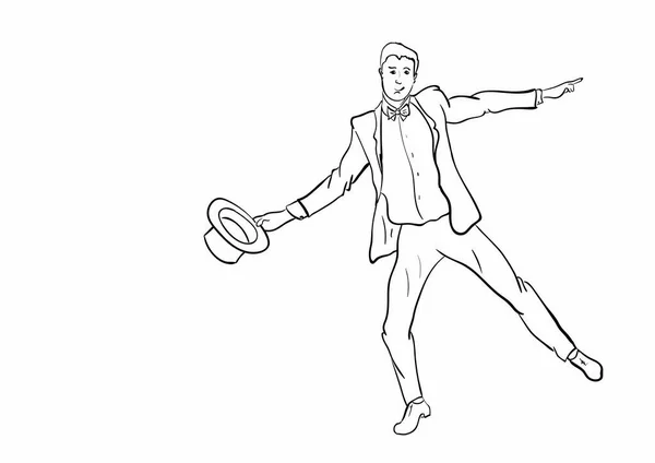 Illustration Einer Person Bei Einem Sprung — Stockvektor