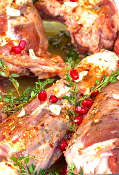 Una Carne Cordero Parrilla Con Verduras —  Fotos de Stock