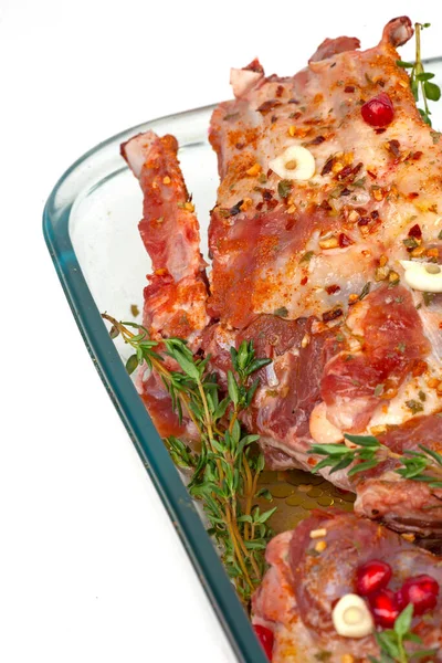 Ein Gegrilltes Lammfleisch Mit Gemüse — Stockfoto