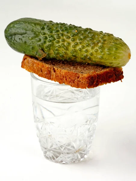 Russian Vodka Sandwich Cucumber Stock Photo