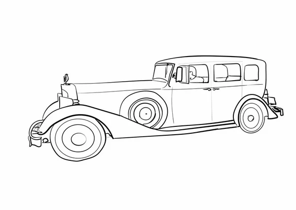 Very Old Car Illustration — Stock Vector