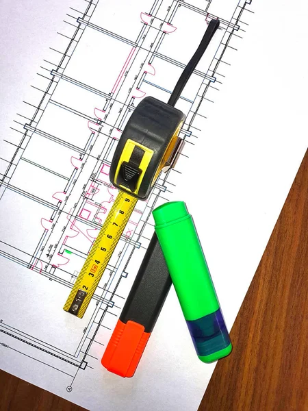 Markers Ruler Project — Stock Photo, Image