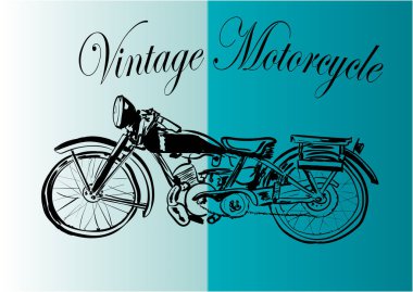 Beyaz arka planda klasik motosiklet