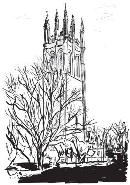 Oxford şehrinin bir taslağı.