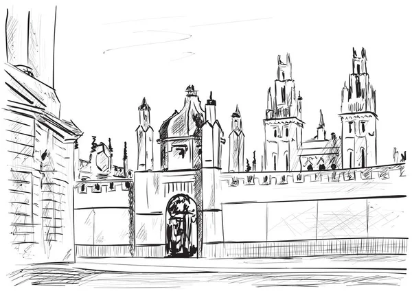 Ескіз Міста Оксфорд — стоковий вектор