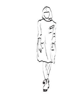 Moda elbisesi içinde genç bir model