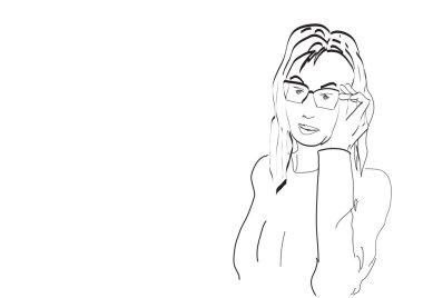 Beyaz gözlüklü kadın.