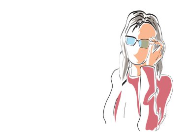 Beyaz gözlüklü kadın.