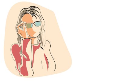 Beyaz gözlüklü kadın.