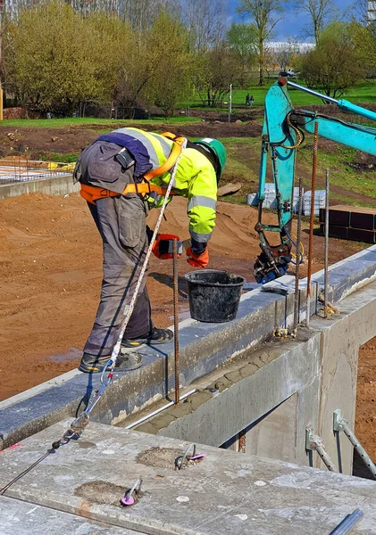 Trabalhador Estaleiro Construção — Fotografia de Stock