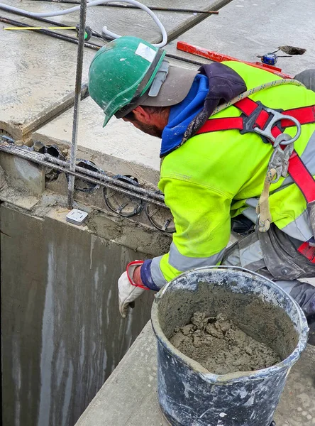 Werknemers Aan Het Werk Bouwplaats — Stockfoto