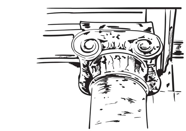 Very Old Ionic Column — Stock vektor