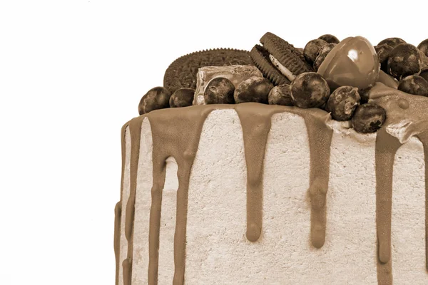 Шоколадный Торт Белом — стоковое фото