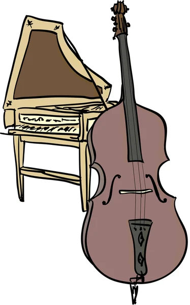 Gamla musikinstrument — Stock vektor