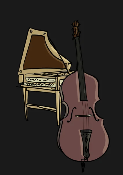 Oude muziekinstrumenten — Stockvector