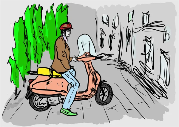 Scooter de motor — Vector de stock