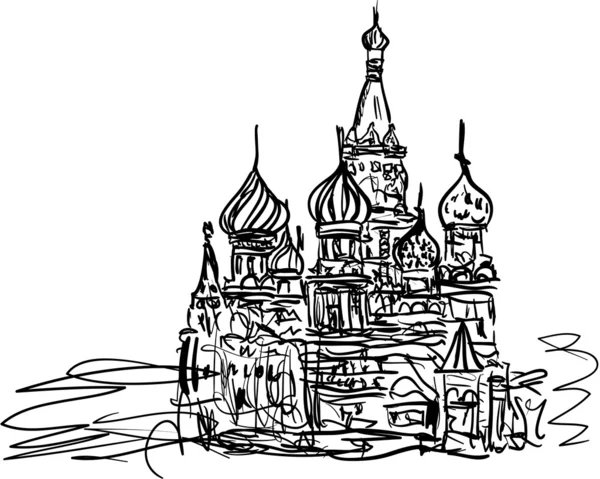 A St. Basil's Cathedral in Moskou — Stockvector