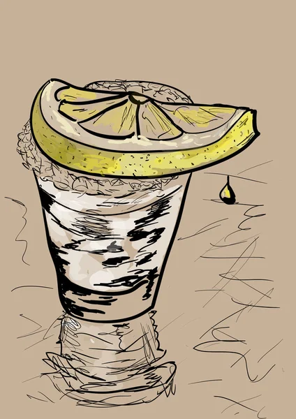 Tequila auf dem Tisch — Stockvektor