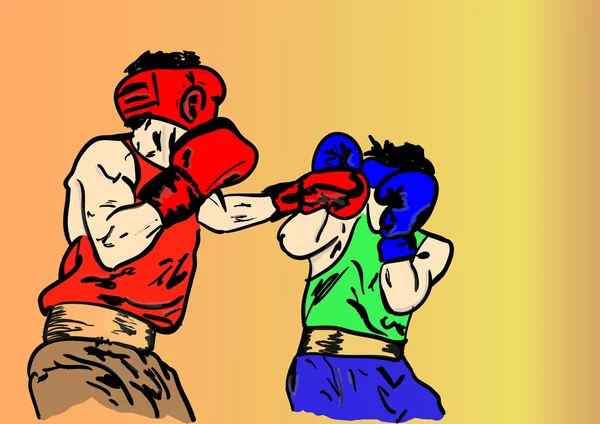 Boxeo, en el ring — Vector de stock