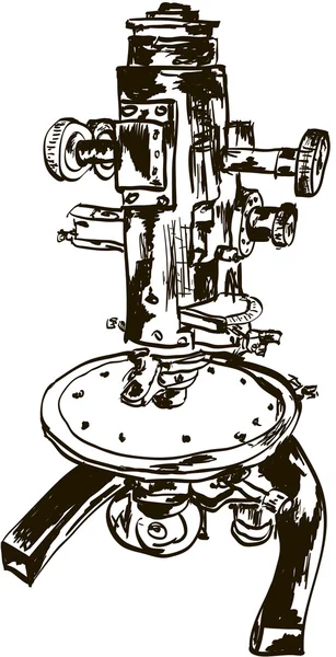 A very old microscope — Stock Vector