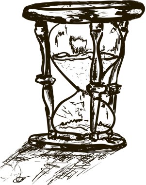 Masanın üzerindeki kum saati.