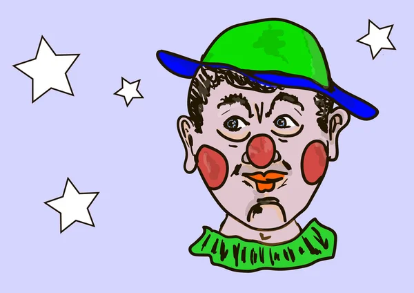 Clown in het circus — Stockvector