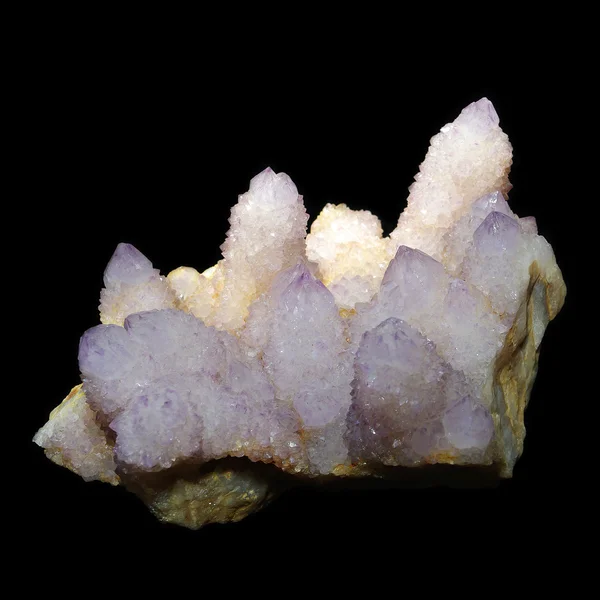 Amethyst druse on black background — Stock Photo, Image