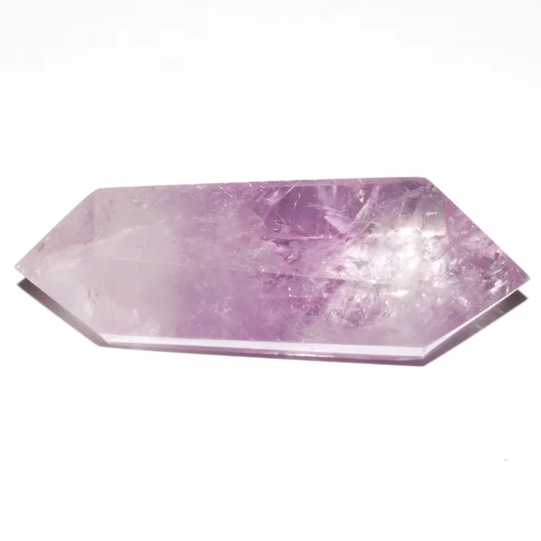 Natural Lavender Amethyst Quartz Crystal Point White Background — Stock Photo, Image