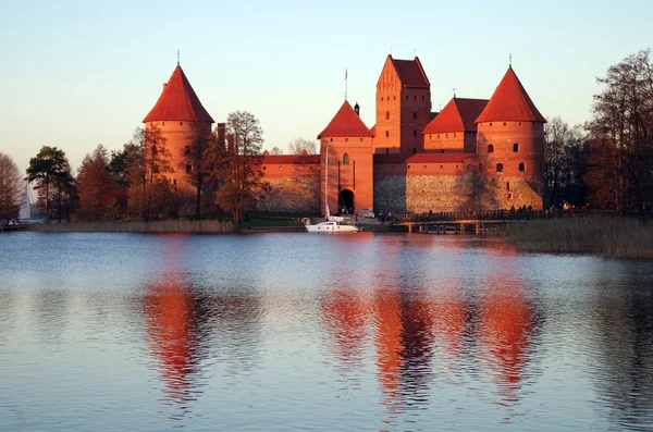 Trakai Castle Avond — Stockfoto