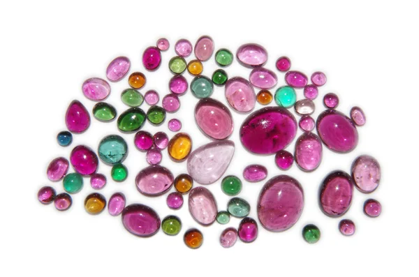 Diferentes Cores Cabochons Turmalina — Fotografia de Stock