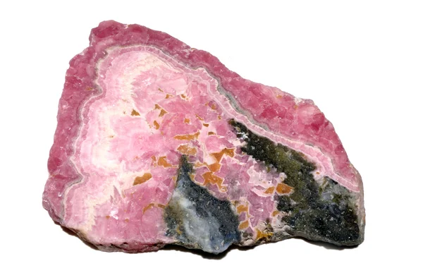 Rhodochrosite Sten Vit Bakgrund — Stockfoto