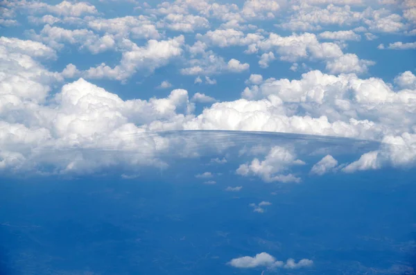 Pohled Krásný Podivný Mrak Okna Letadla — Stock fotografie