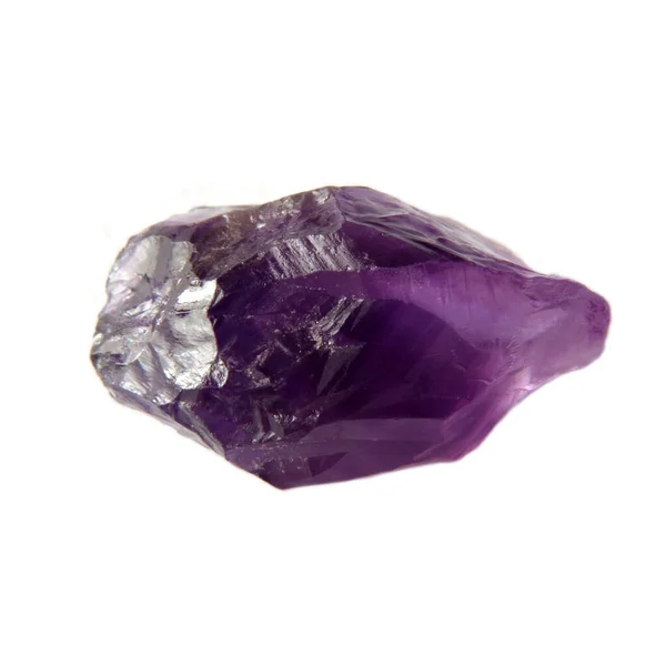 白色背景的粗紫水晶石 — 图库照片