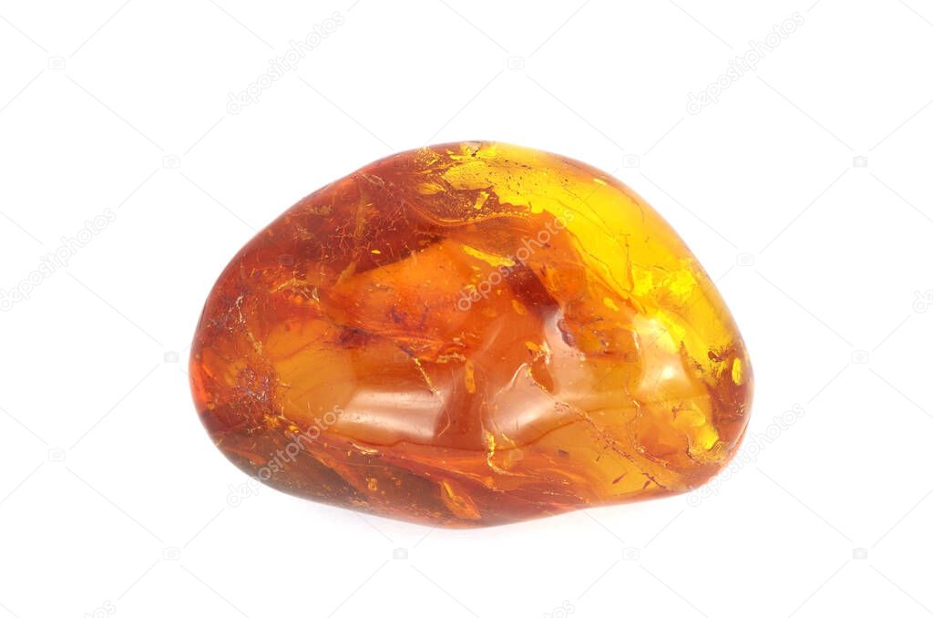 piece of beautiful Baltic amber isolated on white