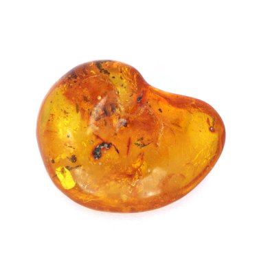 Beyaz arkaplanda baltık kehribar yakın plan 