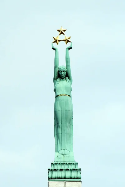 Statue Freedom Riga Latvia Europe Closeup — Stock Photo, Image