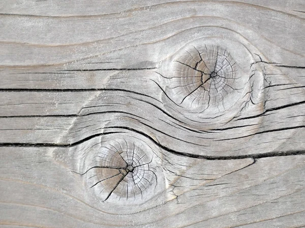 Texture Old Pine Board Two Knots — Stock Photo, Image