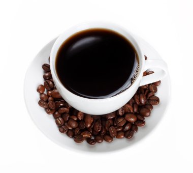 kahve çekirdekleri ve kahve Kupası