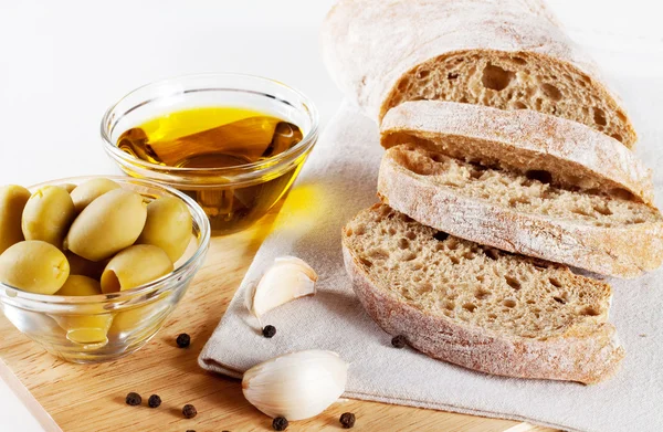 Fresh baked ciabatta bread Stock Image