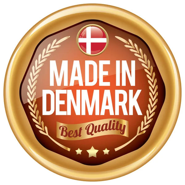 Gemaakt in Denemarken pictogram — Stockvector