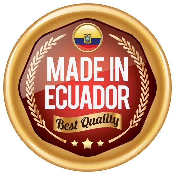 Hecho en icono de Ecuador — Vector de stock