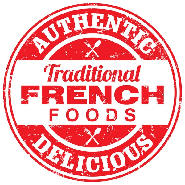 French foods stamp — Stock Vector