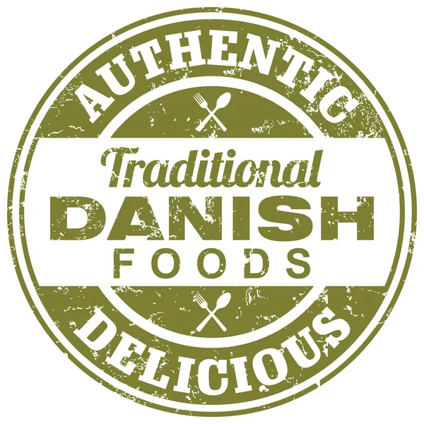 Danish foods stamp — Stock Vector