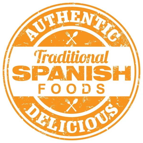 İspanyol gıdalar damgası — Stok Vektör