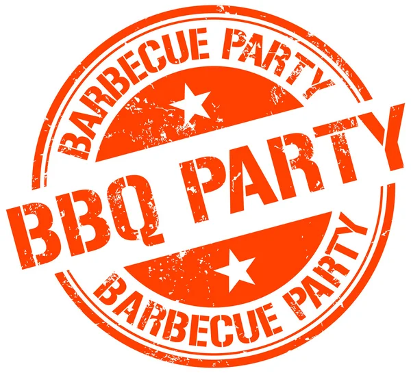 BBQ timbro partito — Vettoriale Stock