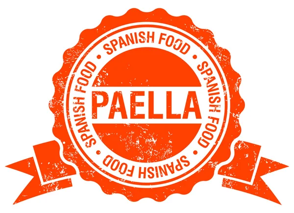 Paella stamp with ribbon — Stock Vector