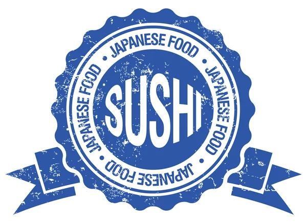Sushi stempel met lint — Stockvector